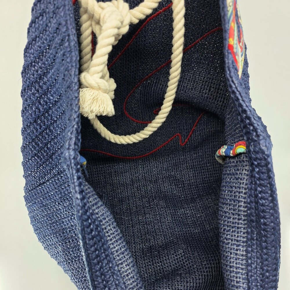 Vera Bradley Navy Straw Anchor Beach Tote - Picture 5 of 8